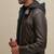 Men's genuine lambskin leather jacket black hood style  men's leather jacket cl-m261