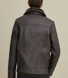 Men's genuine lambskin leather jacket fur collar men's leather jacket cl-m262