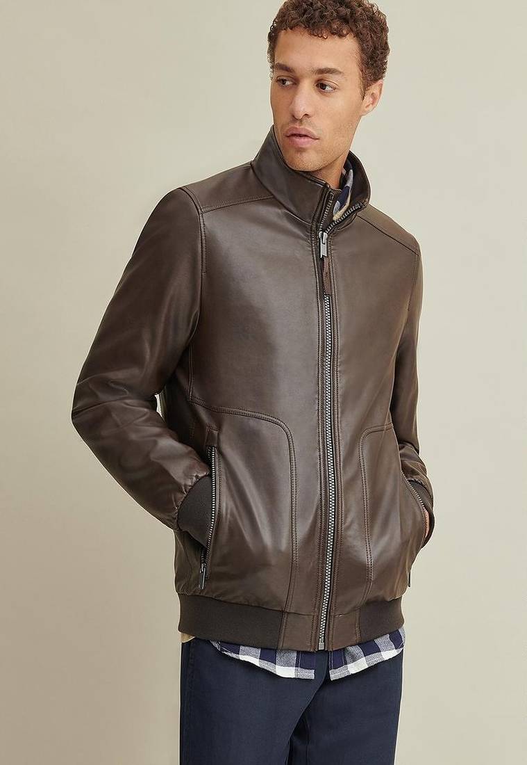 Men's genuine lambskin leather jacket leather moto men's slim fit leather jacket-cl-m267-65