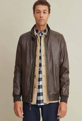men's genuine lambskin leather biker jacket classic zip up style original 2