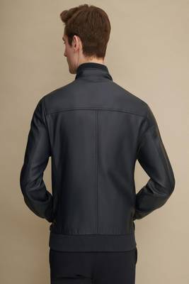 men's genuine lambskin leather biker jacket classic zip up style high quality 2