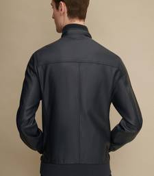 Men's genuine lambskin leather jacket leather moto men's slim fit leather jacket-cl-m266