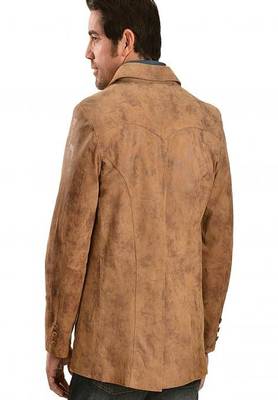 men's brown lambskin leather blazer jacket classic zip up style premium 2