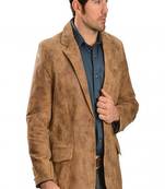 Men's leather blazer coat soft genuine lambskin real leather jacket coat brown cl-m269