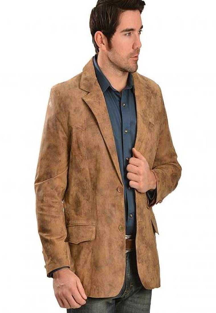 Men's leather blazer coat soft genuine lambskin real leather jacket coat brown cl-m269