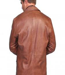 Men's leather blazer coat soft genuine lambskin real leather jacket coat brown cl-m270