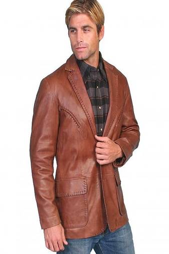 Men's leather blazer coat soft genuine lambskin real leather jacket coat brown cl-m270
