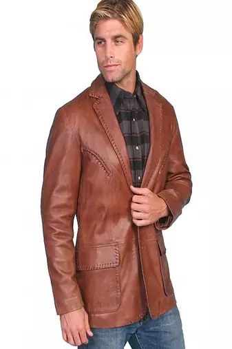 Men's leather blazer coat soft genuine lambskin real leather jacket coat brown cl-m270