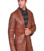 Men's leather blazer coat soft genuine lambskin real leather jacket coat brown cl-m270