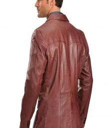 Men's leather blazer coat soft genuine lambskin real leather jacket coat brown cl-m271