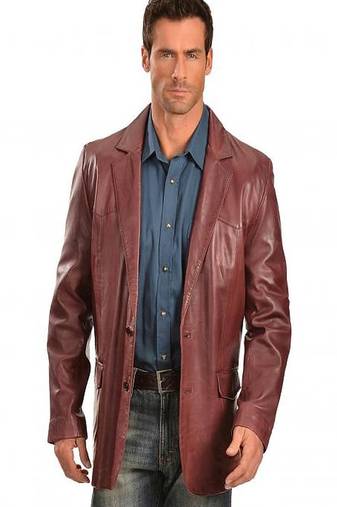 Men's leather blazer coat soft genuine lambskin real leather jacket coat brown cl-m271