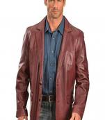 Men's leather blazer coat soft genuine lambskin real leather jacket coat brown cl-m271