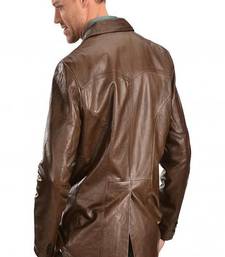 Men's leather blazer coat soft genuine lambskin real leather jacket coat brown cl-m272