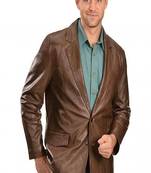 Men's leather blazer coat soft genuine lambskin real leather jacket coat brown cl-m272