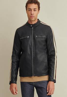 men's genuine lambskin leather biker jacket classic zip up style pro 1