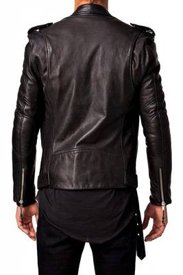 men's genuine lambskin leather biker jacket classic zip up style ultimate 2