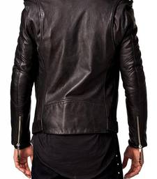 Men's genuine lambskin leather jacket leather moto men's slim fit leather jacket-cl-m274