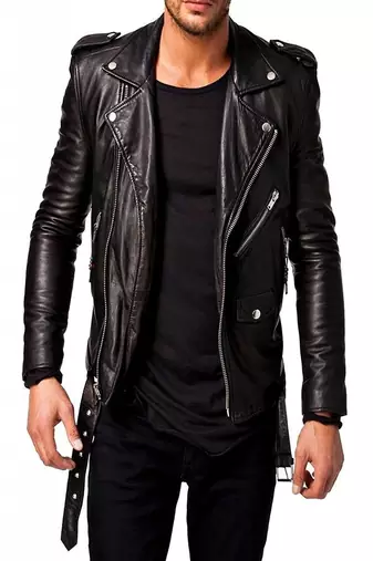 men's genuine lambskin leather biker jacket classic zip up style ultimate