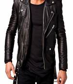 men's genuine lambskin leather biker jacket classic zip up style ultimate