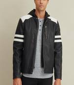 men's genuine lambskin leather biker jacket classic zip up style advanced