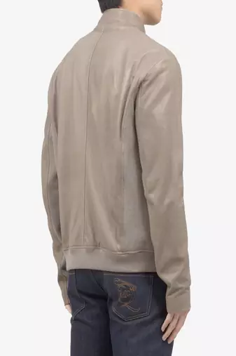 men's genuine lambskin leather biker jacket classic zip up style featured