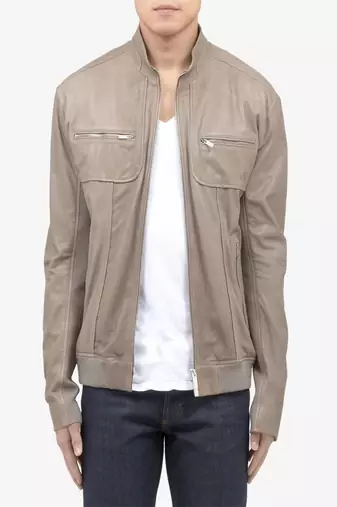 men's genuine lambskin leather biker jacket classic zip up style featured