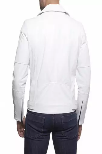 men's genuine lambskin leather biker jacket classic zip up style premium premium