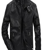 men's genuine lambskin leather biker jacket classic zip up style premium modern