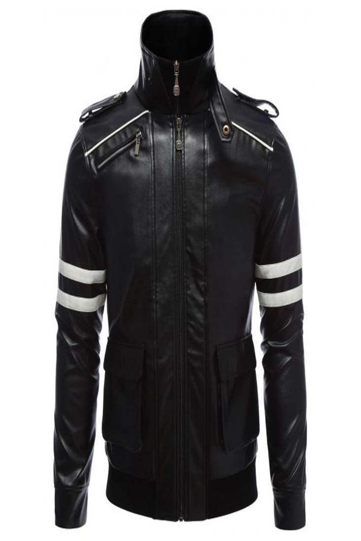 Men's genuine lambskin leather jacket leather moto men's slim fit leather jacket-cl-m280