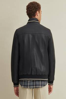 men's genuine lambskin leather biker jacket classic zip up style premium authentic 2