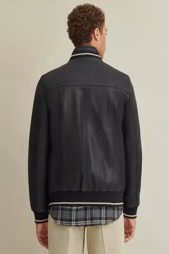 men's genuine lambskin leather biker jacket classic zip up style premium authentic