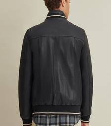 Men's genuine lambskin leather jacket leather moto men's slim fit leather jacket-cl-m281