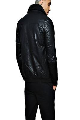 men's genuine lambskin leather jacket luxe fur collar trim premium 2