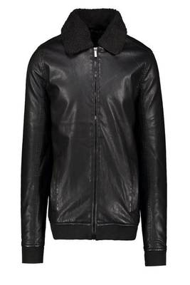 men's genuine lambskin leather jacket luxe fur collar trim premium 1