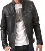 Men's genuine lambskin leather jacket biker style men's leather jacket-cl-m285