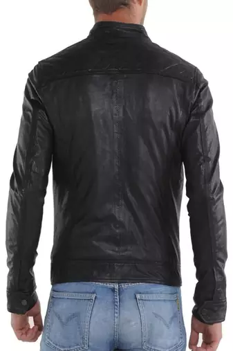 men's genuine lambskin leather biker jacket classic moto zip style authentic special