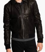 Men's genuine lambskin leather jacket biker style men's leather jacket-cl-m287