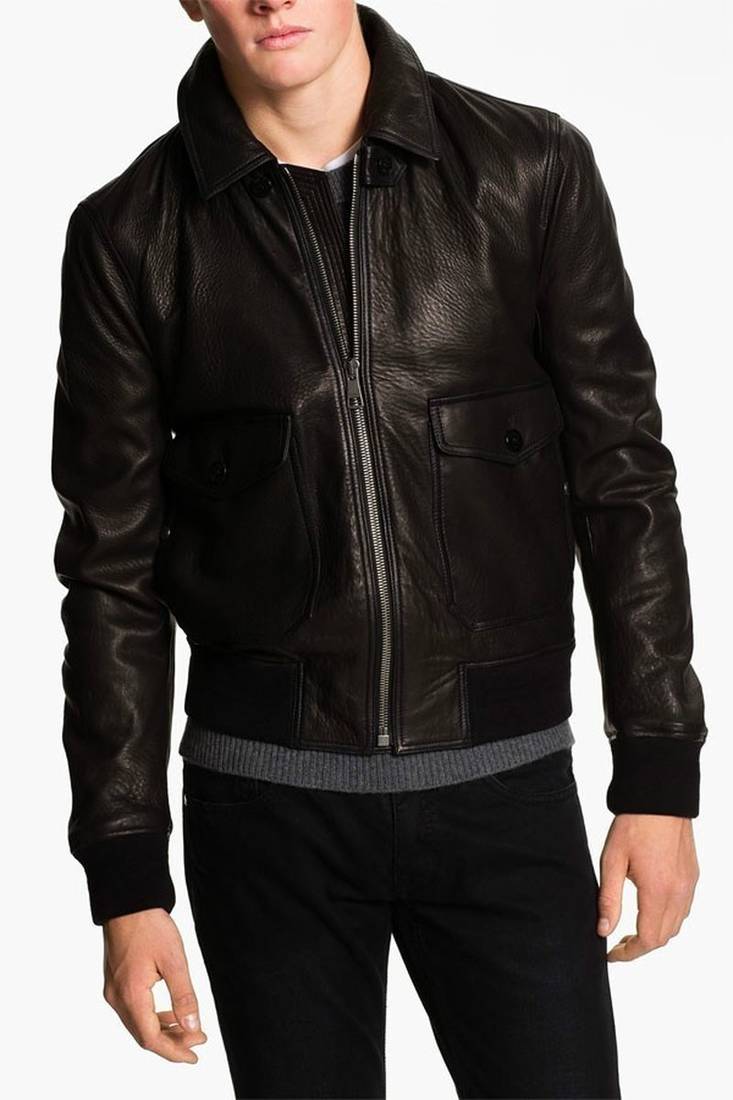 Men's genuine lambskin leather jacket biker style men's leather jacket-cl-m287