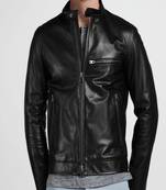 Men's genuine lambskin leather jacket biker style men's leather jacket-cl-m290