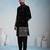 Black velvet premium designer festive wear indo western set