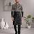 Black velvet premium designer festive wear indo western set