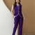 Indigo Contrast Lace Work Sleeveless Top with Pant Casual Office Wear Stylish Co ord Set