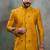 Mustard silk premium designer festive wear indo western set