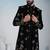 Black velvet premium designer festive wear indo western set