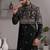 Black velvet premium designer festive wear indo western set