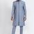 Grey banarasi dhupion silk premium designer festive wear indo western set