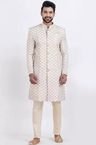 white cotton croset work &  print premium designer festive wear indo western set