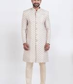 white cotton croset work &  print premium designer festive wear indo western set