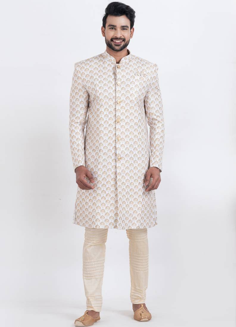 white cotton croset work &  print premium designer festive wear indo western set
