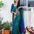 Light blue jacquard woven zari work saree with blouse